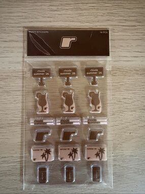 rhode skin Brown Puffy Sticker Sheet